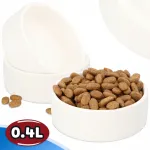 Keraamiline koera ja kassi kauss STABIL 0,4 l, 13 cm, valge