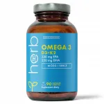 Toidulisand HERB Omega-3 D3+K2, 90 kapslit, 1000mg EPA DHA, D3 2000IU, K2MK-7