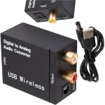 Optiline DAC muundur, coaxial/Toslink 2x RCA