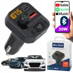Autoline FM saatja Bluetoothiga, tugeva bassiheli, USB-C ja QC3.0 laadimisega