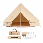 Telk Canvas Bell Tent 4 hooaega 4 m, 6 inimesele, ahjuavadega