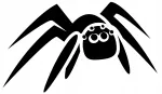 Kleebis autole v&otilde;i mootorrattale SPIDER, taustata, 10 x 17,1 cm