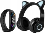 Nutik&auml;ev&otilde;ru Black Smart Band 6 (SMS, k&otilde;ned) ja mustad LED k&otilde;rvaklapid kassik&otilde;rvadega