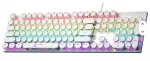 Mehaaniline klaviatuur Jeqang 104 klahviga, valge, RGB taustavalgustus