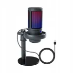 RGB h&uuml;perkardioidmikrofon USB-ga ja puutetundliku vaigistamisnupuga
