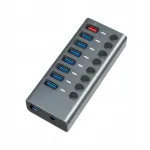 USB jagaja 8 pesa, 7x USB 3.0, alumiinium