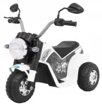 Laste elektrijalgratas MiniBike, valge, LED-tulede, helide ja &ouml;kona nahaga