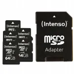 Intenso Premium 64GB Class 10 UHS-I microSDXC m&auml;lukaart SD-adapteriga, must