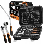 Padrunv&otilde;tmete komplekt NEO TOOLS 1/4" + 3/8", 46 osa, karp