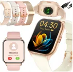 Naiste nutikell SMARTWATCH PL kuldse v&auml;rvusega, 4 lisa rihmaga