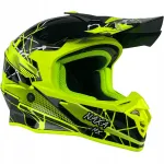 Mootorrattakiiver NAXA C9/U, must/fluo, Cross, suurus S