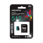 Adata Premier Pro 512 GB UHS1 U3 V30 A2 microSD m&auml;lukaart adapteriga
