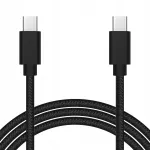 USB-C kaabel 1,5 m punutud must