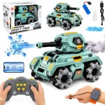 Kaugjuhitav RC tank suitsu, LED-tulede, 360&deg; p&ouml;&ouml;rde ja laskmisfunktsiooniga