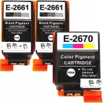 XL tindikassetid, 3 tk, T2661 T2670, Epson WorkForce WF-110W WF-100W, mikroskeemiga