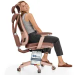 Ergonoomiline kontoritool SitPro, roosa, p&ouml;&ouml;ratav alus