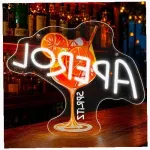 Aperol Spritz neoon-LED valgussilt, seinakaunistus, 31x36 cm