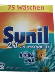 SUNIL 2in1 pesupulber, 3,75 kg, 75 pesukorda, Saksamaa