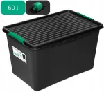 Plastikust 60 l kast kaanega, sobib virnastamiseks