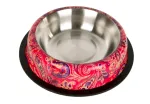 Kummist metallkauss PAISLEY, punane, 0,47 l
