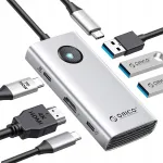 USB-C dokk ORICO, HDMI, 4K 30Hz, PD 100W, USB-A 3.0, USB-C 2.0