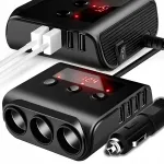 Auto sigaretis&uuml;&uuml;taja jagaja 12&ndash;24V, 4 USB (3.0 QC), voltmeetriga