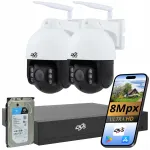 WiFi 8Mpx 4K turvakaamerate komplekt 2 p&ouml;&ouml;ratava kaameraga ja 2TB