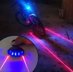 Tagumine LED jalgrattatuli laserjoontega, veekindel, 7 valgustusrežiimi