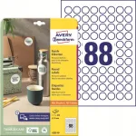 Avery Zweckform &uuml;mmargused etiketid, 20 mm, valged, vastupidavad, A4, 10 lehte