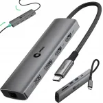 USB-C jagaja Hyperbook 2 HDMI, DisplayPort, LAN, toetab 4K, s&uuml;learvutile, kahe monitori liides