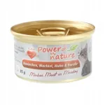 Power of Nature Minkas Meat m&auml;rg kassitoit j&auml;nese, pankrannikuviu, kana ja forelliga, 85 g