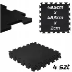 Kummist spordimatt PUZZLE, libisemiskindel, 48,5x48,5 cm, 2 cm paks, 4 tk