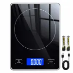 Elektroonilised k&ouml;&ouml;gikaalud 15 kg LCD TARA USB-C klaasist 1 g t&auml;psusega