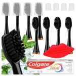 Hammaste harjaotsikud SEYSSO Carbon Basic Black, 8 tk + kingitus