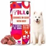 TILLO koerakonservid veiselihaga, 1250 g, lihat&uuml;kid kastmes