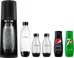 SodaStream TERRA vee s&uuml;sinikustamisseade 2 pudeliga 1 l ning v&auml;ike must pudel