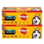 PEDIGREE ADULT Protein+ m&auml;rg koeratoidu komplekt maksahelvestega, 2 pakki 40 x 85 g