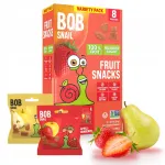 BOB SNAIL n&auml;rimiskommid pirni ja maasika maitsega, ilma suhkruta ja gluteenita, 160 g, 8 tk
