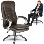 Ergonoomiline kontoritool, tumepruun, p&ouml;&ouml;rleva mehhanismiga