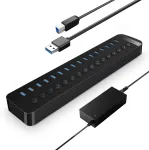 USB jagaja 16 pesaga, 3.0, 5 Gbps, 78 W toiteallikas
