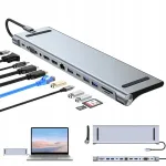 Doki alus 12in1 HDMI, VGA, USB 3.0, USB 2.0, SD/TF kaartide lugeja ja 3,5 mm &uuml;hendusega