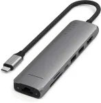 USB-C 7-&uuml;hes jaotur: HDMI 4K, Ethernet, kaardilugeja, PD 100W, 10Gb/s
