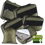 Reisikottide komplekt BACK&PACKER 6 tk Olivia, kokkusurutavad, &ouml;koloogilised