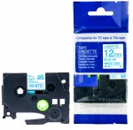 Liimpael Brother TZe-233, 12 mm, valge sinise tekstiga