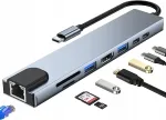 USB-C 8-in-1 jagaja WOWSSYO LAN, PD, SD/TF, HDMI