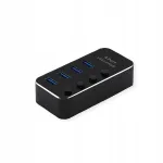 USB jagaja 4 porti, USB 3.2 Gen 1, LED-l&uuml;litiga, must
