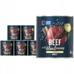 Konserveeritud koeratoit JOHN DOG Berry veiseliha ja mustikatega, t&auml;iskasvanutele, 6 x 800 g