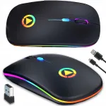 Juhtmevaba &otilde;huke vaikne Bluetooth-hiir RGB-taustvalgustusega