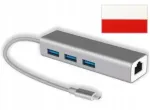 USB-C jagaja RJ45 Ethernet adapteri ja kleebisega