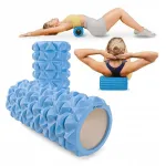 Massaažirull XTREXO EVA/PVC, sinine, reljeefsete t&auml;ppidega